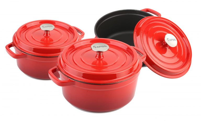 Nồi gang rapido size 20-22-24 cm - hàng chính hãng, dùng được bếp từ