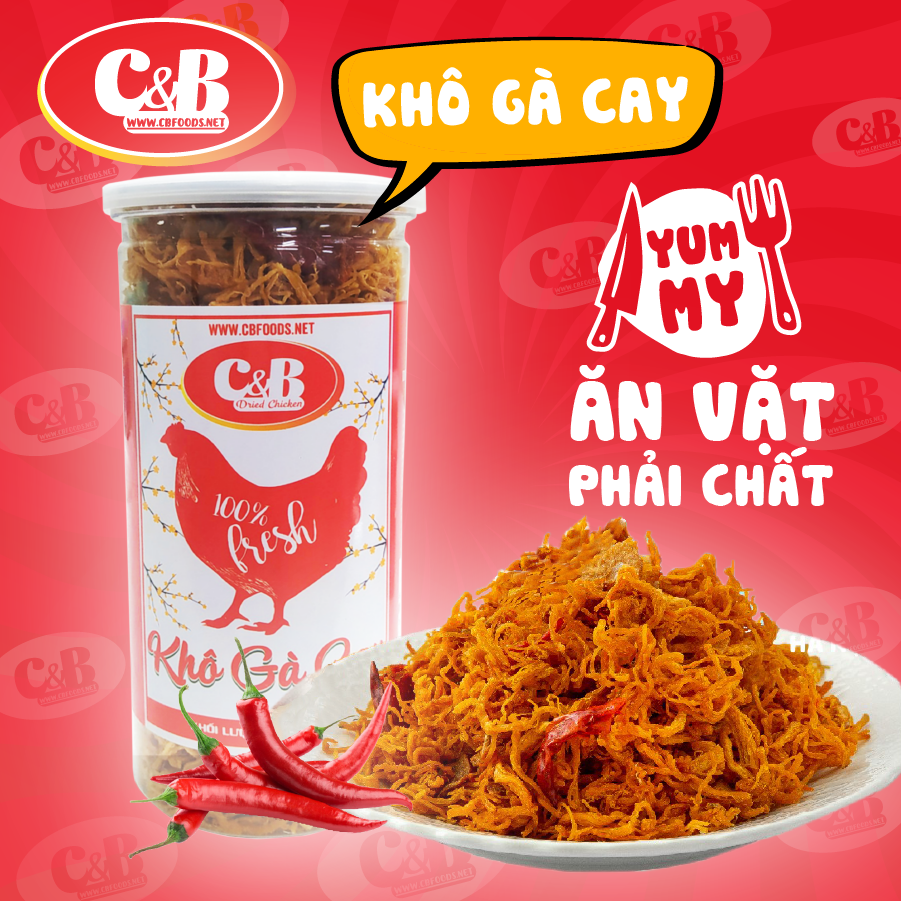 Khô gà cay c&b - hộp 300g
