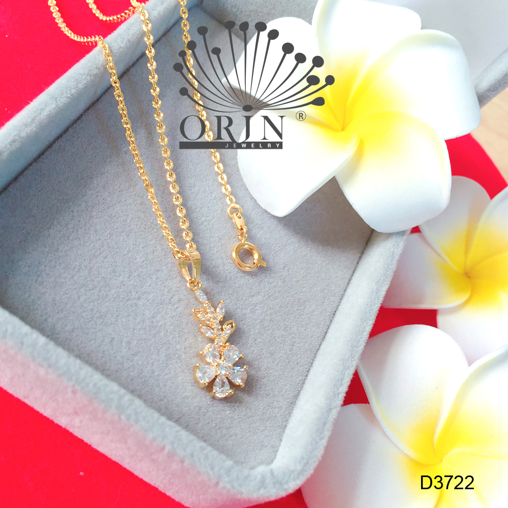 Dây chuyền mặt cành hoa đính đá cao cấp Orin D3722 - Long Tien