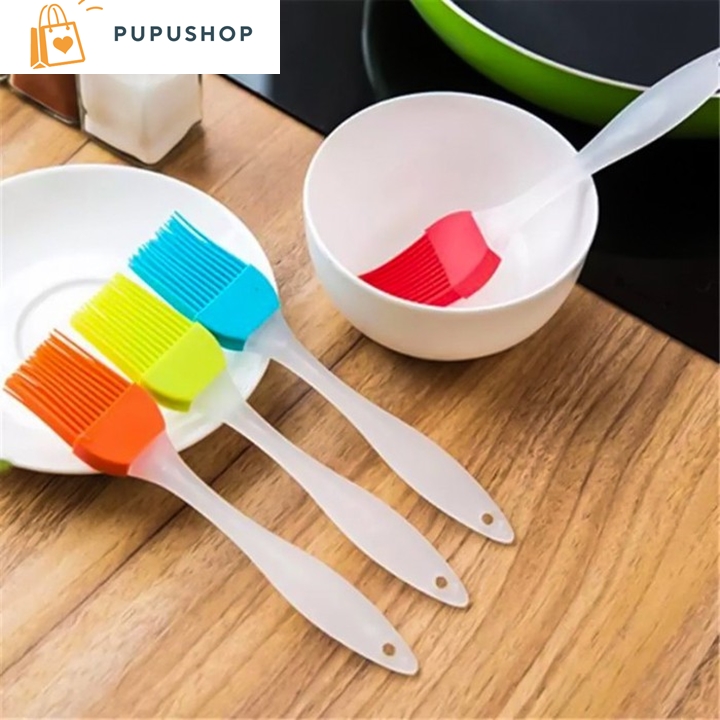 Pupushop Combo 4 Cây Chổi Cọ Quét Dầu Mỡ Gia Vị Nước Sốt Lên Thực Phẩm bàn chải nướng thịt Chất Liệu Silicone An Toàn