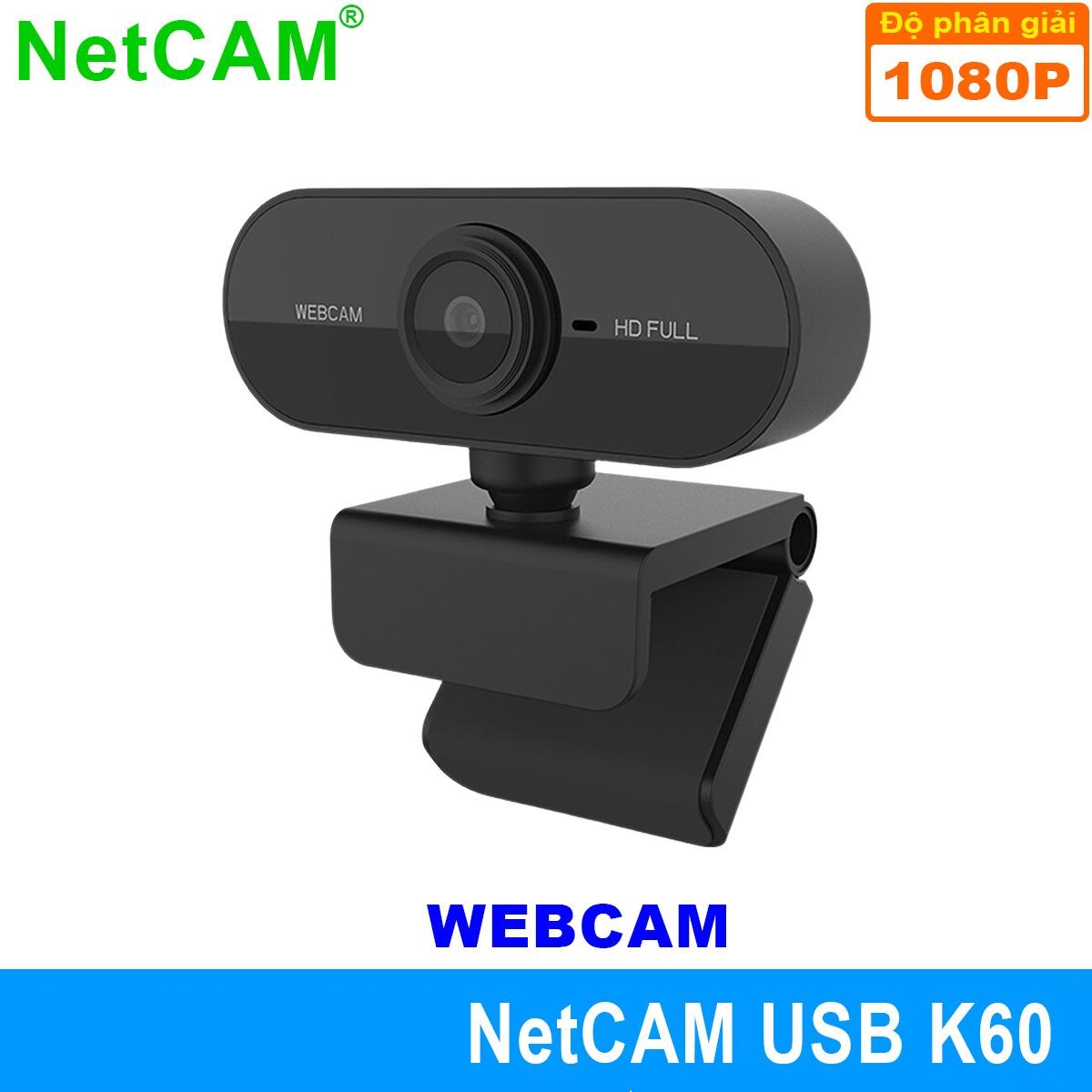 Webcam netcam usb k60, độ phân giải 1080p, tích hợp micro kép - hãng phân phối chính thức