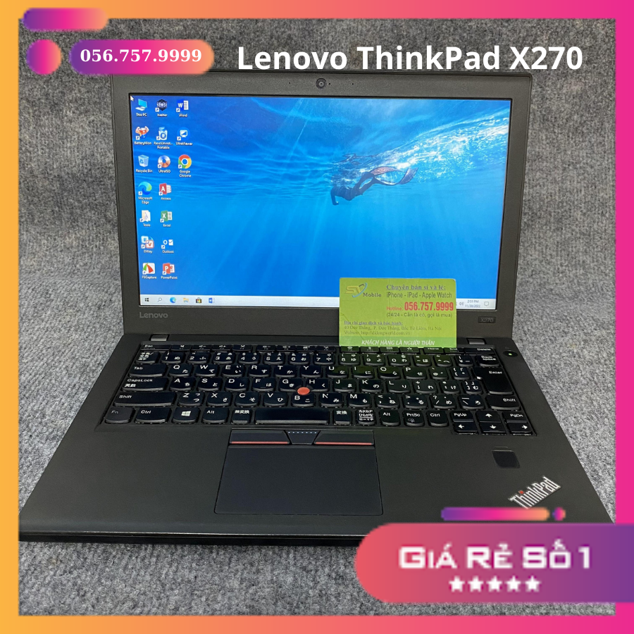 Laptop lenovo thinkpad x270 core i5 6200u- ram 8gb- ssd 128gb- màn hình 12.5 inch. bảo hành 12 tháng