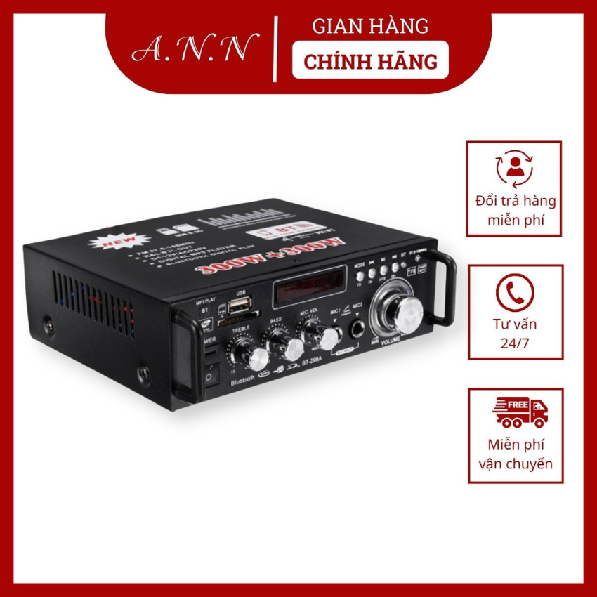 Ampli, âm ly, amply karaoke, amply mini 12V bluetooth BT298A blutooth loại xịn chuyên đánh chim đêm