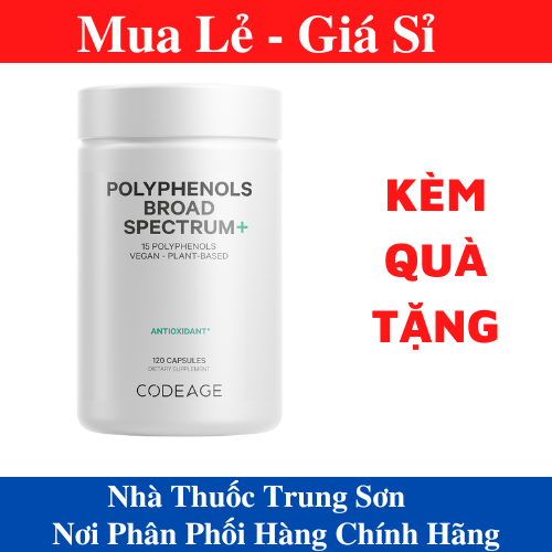 [ HÀNG CÔNG TY ] TPBVSK Viên chống nắng hỗ trợ sáng da CodeAge Polyphenols Broad Spectrum 120 viên, hỗ trợ cải thiện thâm nám sáng