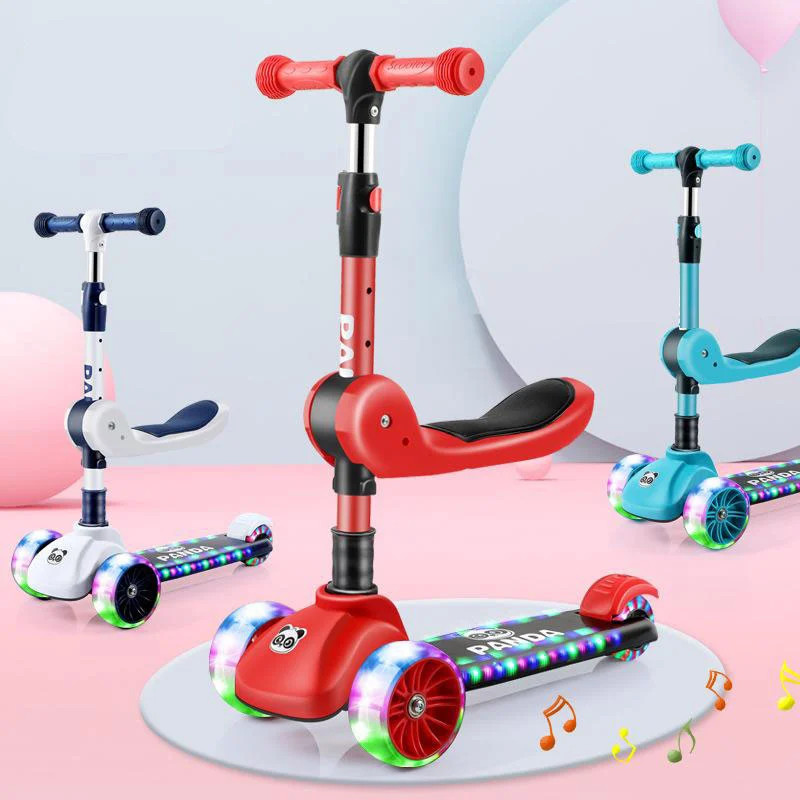 Xe trượt scooter có nhạc và đèn 3in1 đủ mẫu - xe trượt 3 bánh cho bé từ 3-10 tuổi chịu lực đến 100kg, xe trẻ em 3 bánh tự cân bằng, khung tháp chắc chắn, xe trượt scooter cho bé gấp gọn