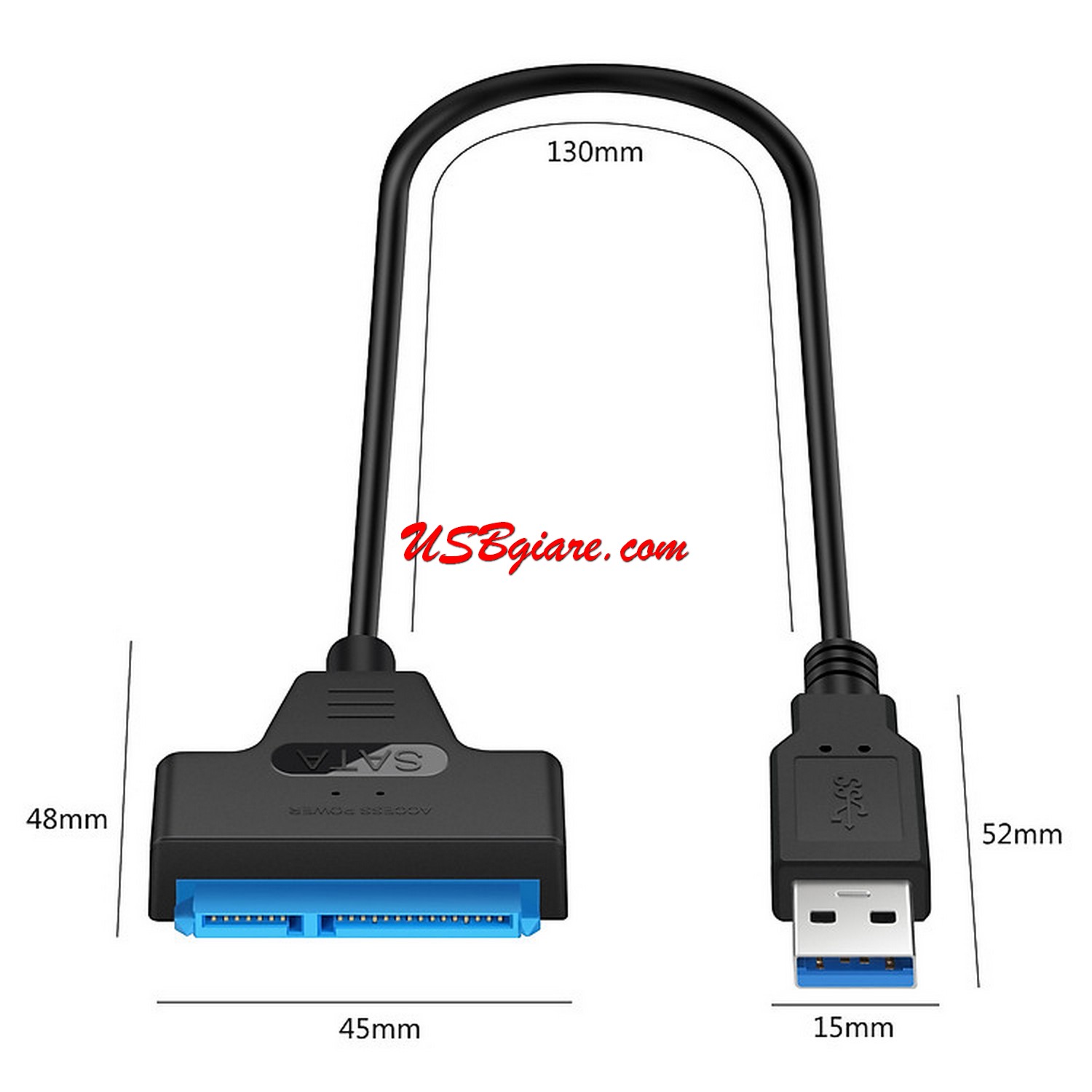 Cáp đọc ổ cứng USB 3.0 ra Sata cho HDD SSD laptop 2.5inch tốc độ cao, không cần nguồn phụ cắm tự nhận