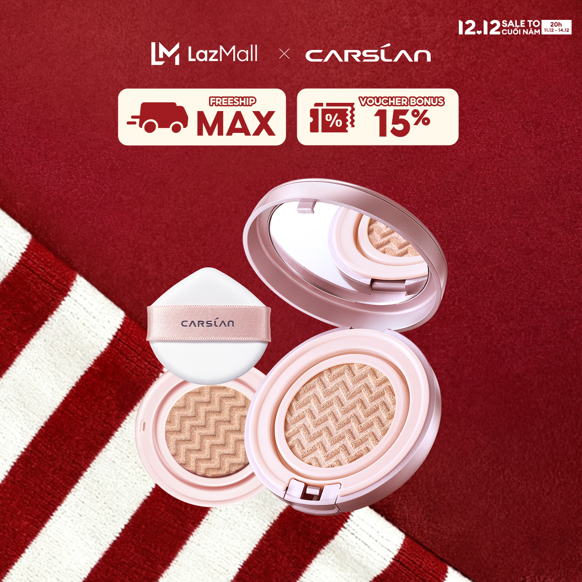 ĐỘC QUYỀN 11 20pm - 14.12|VOUCHER+QUÀ TẶNG Phấn nước Che Khuyết Điểm Carslan Dưỡng Ẩm Màu Mịn Cho Làn Da Đẹp Tự Nhiên CC Cushion 2 lõi x 13.5g