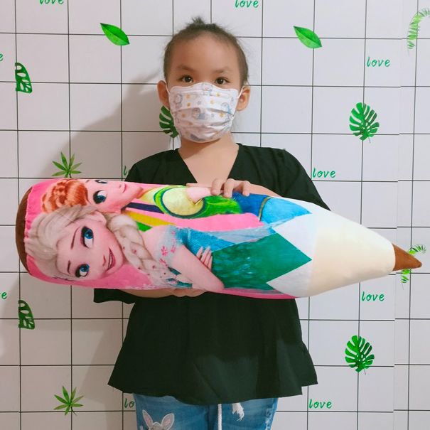Gấu bông công chúa elsa gối ôm 3d hoạt hình công chúa elsa cho bé gái giá rẻ gối ôm cho bé hình bút chì