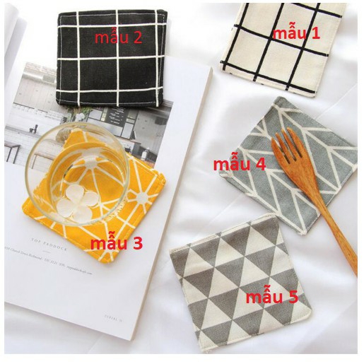 Lót ly vải canvas 4 miếng