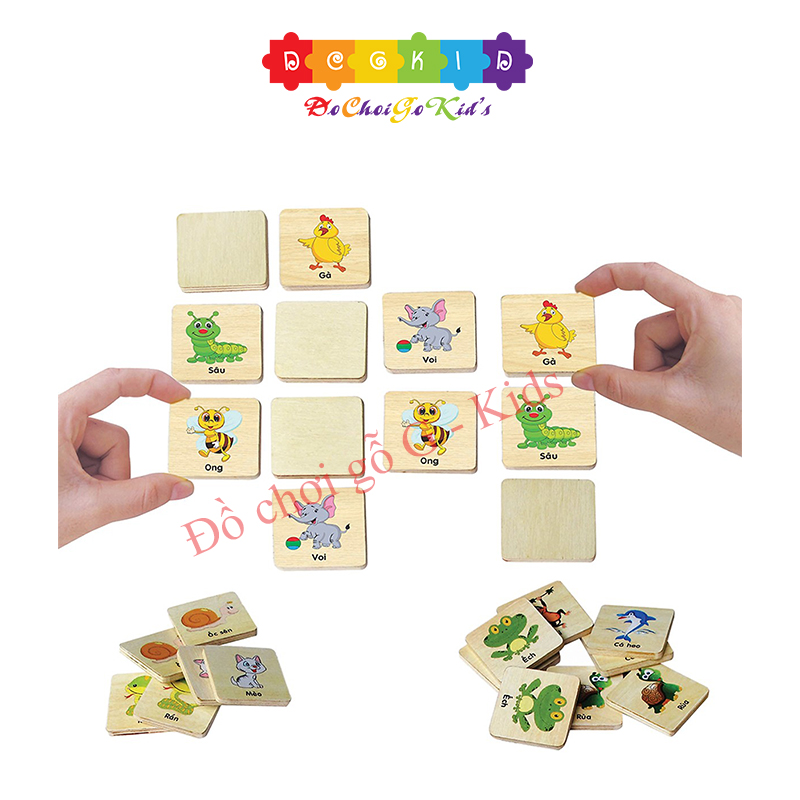 Đồ chơi gỗ - tìm hình con vật giống nhau winwintoys