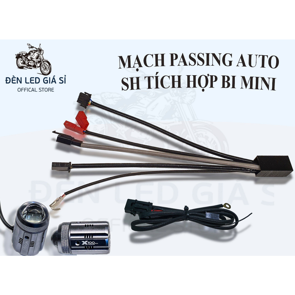 Mạch auto passing bi cầu mini 2 màu xe honda winner ,wave,sh,fuled