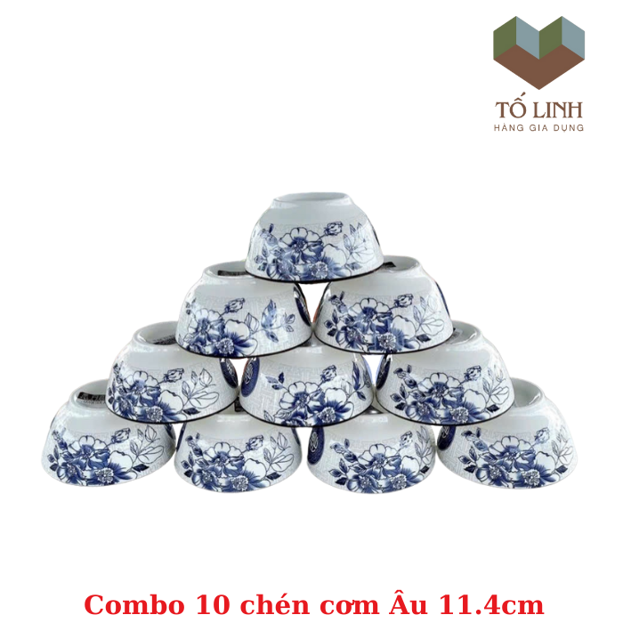 Bát tô gốm sứ hàng không cao cấp chữ phúc xanh cổ,chén cơm sứ xanh cổ chữ phúc cao cấp