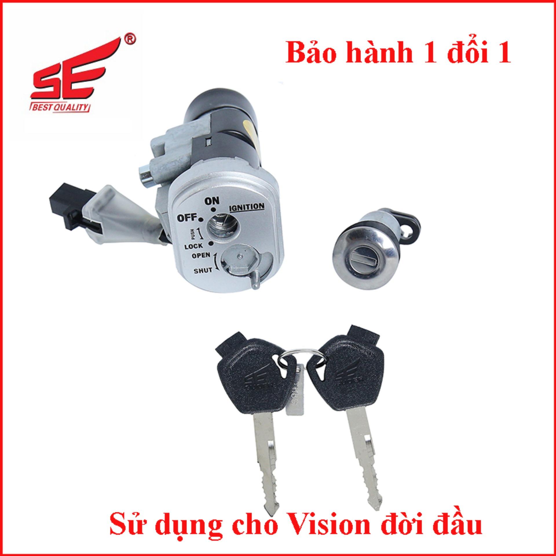 Bộ ổ khóa xe máy VISION đời đầu 2 cạnh thương hiệu SE