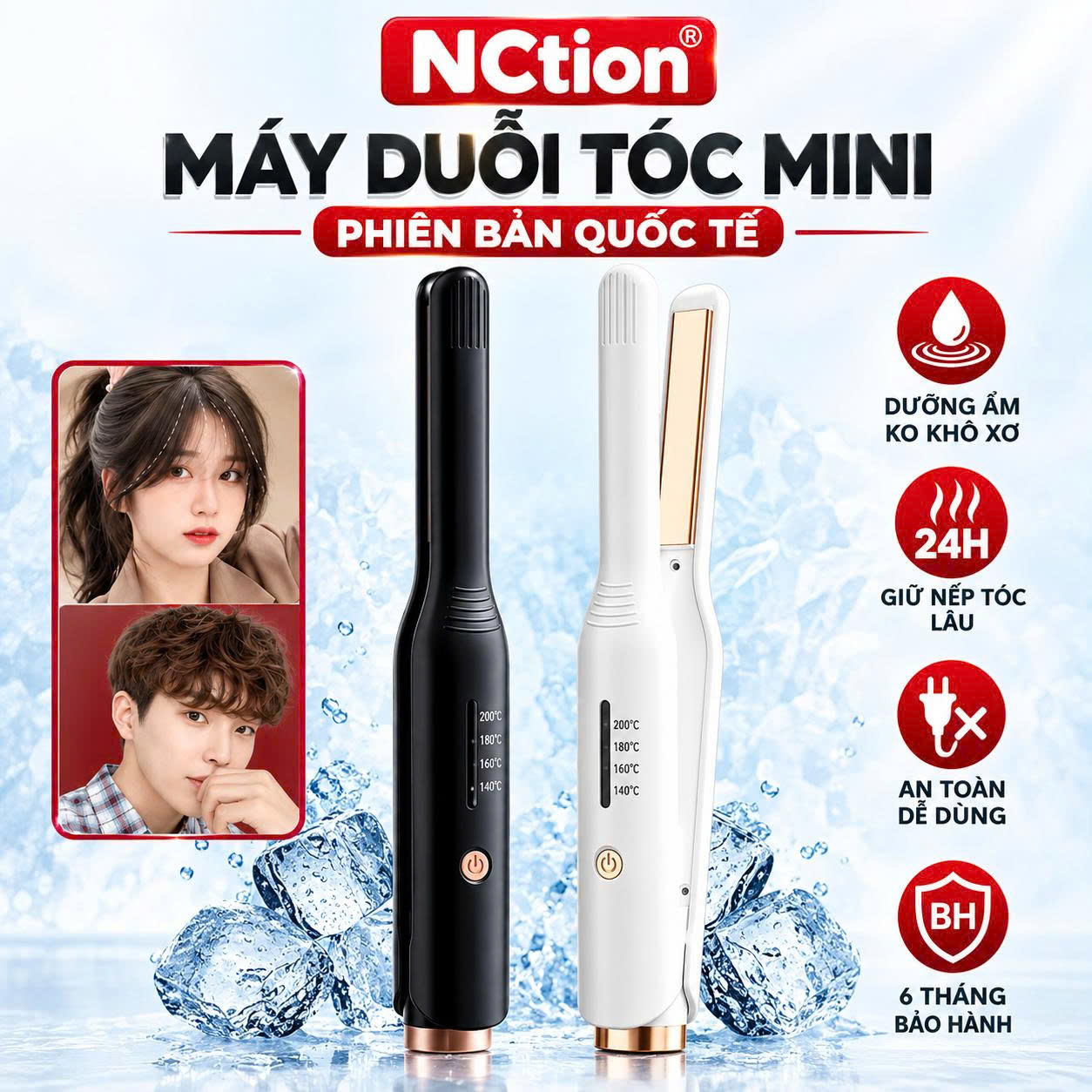 2-in-1 Mini Hair Curler for Quick and Convenient Curly Hair Styling, Easy to Use, Convenient, Protects Hair
