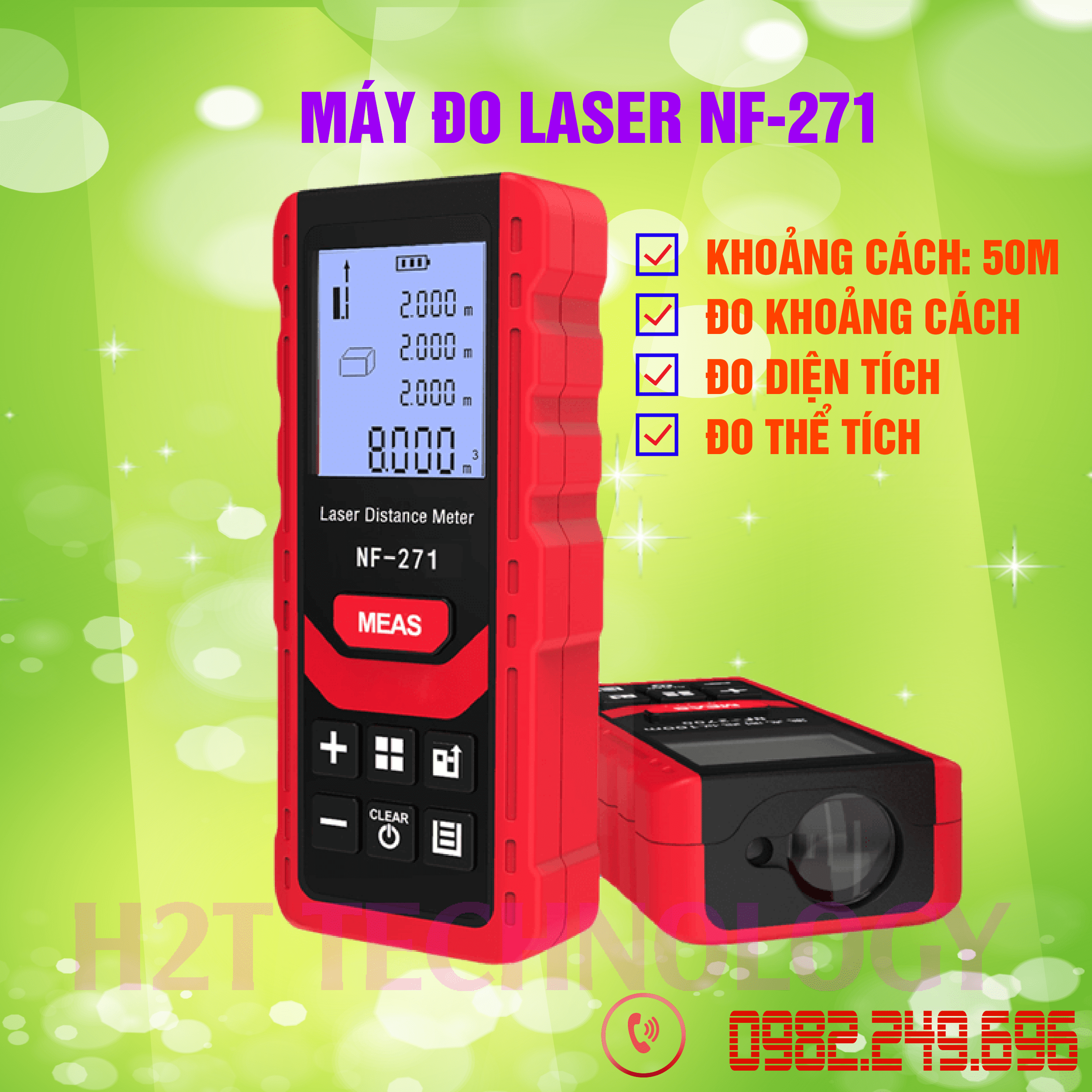 Máy đo khoảng cách bằng laser noyafa nf-271 máy đo khoảng cách 50m/60m/70/80/100m