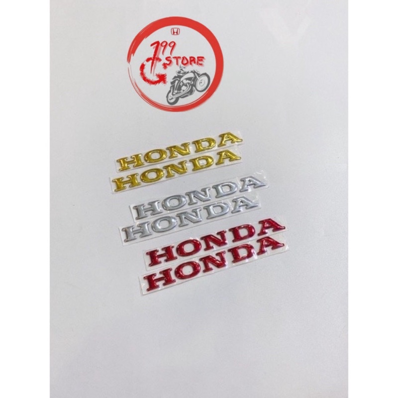 Cặp tem chữ Honda nổi 10x1cm dán trang trí xe máy Vario 125/ Click 125/ AB 125 / FUTURE / LEAD125 / SH MODE / VISION2014