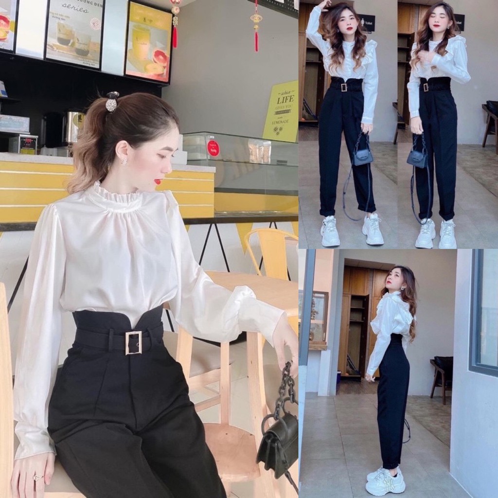 Quần Tây Baggy Đai vải cạp siêu cao |Loại Đẹp Bán SHOP| baggy công sở lưng cao đai vải hottrend