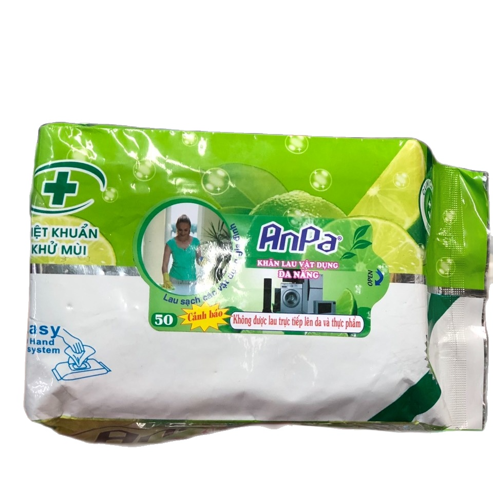 GIẤY ƯỚT ĐA NĂNG ANPA LAU BẾP, DẦU MỠ, LAU SÀN 50 TỜ