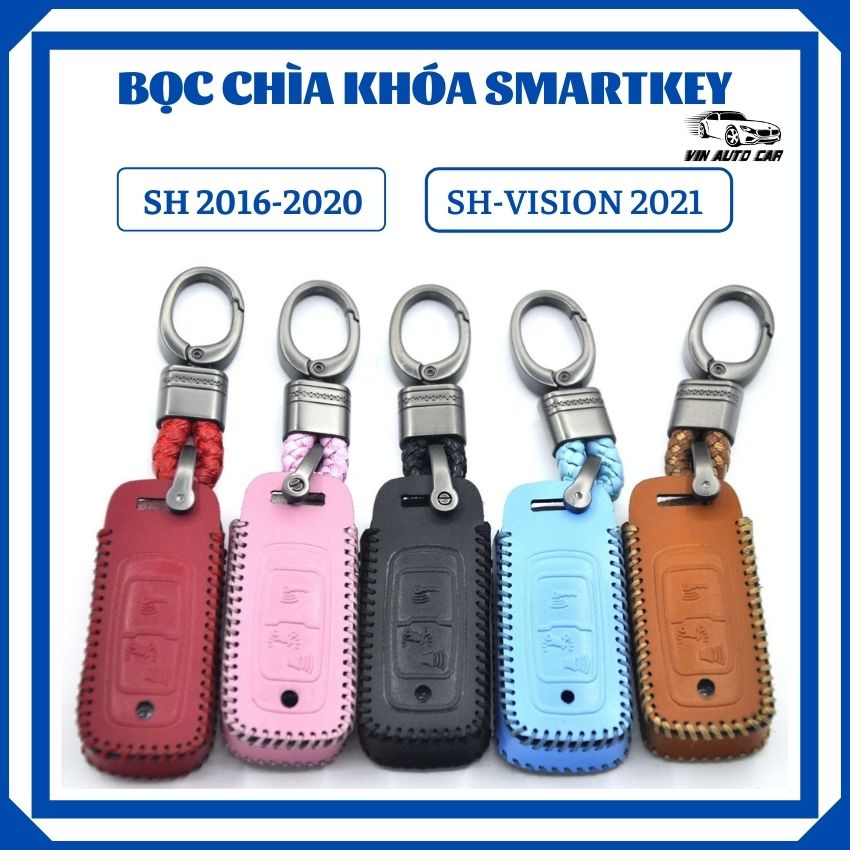 Bọc Chìa Khóa Smartkey Cho Xe SH , Sh Mode , Vision 2021 Bọc Smartkey mẫu Mới Chất Liệu Da Pu 3 Lớp
