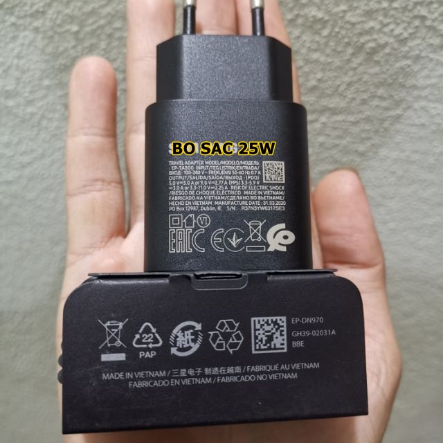 Cốc cáp sạc nhanh 25W tương thích samsung note 10 ,dây sạc type C to type C , củ cáp sạc siêu nhanh