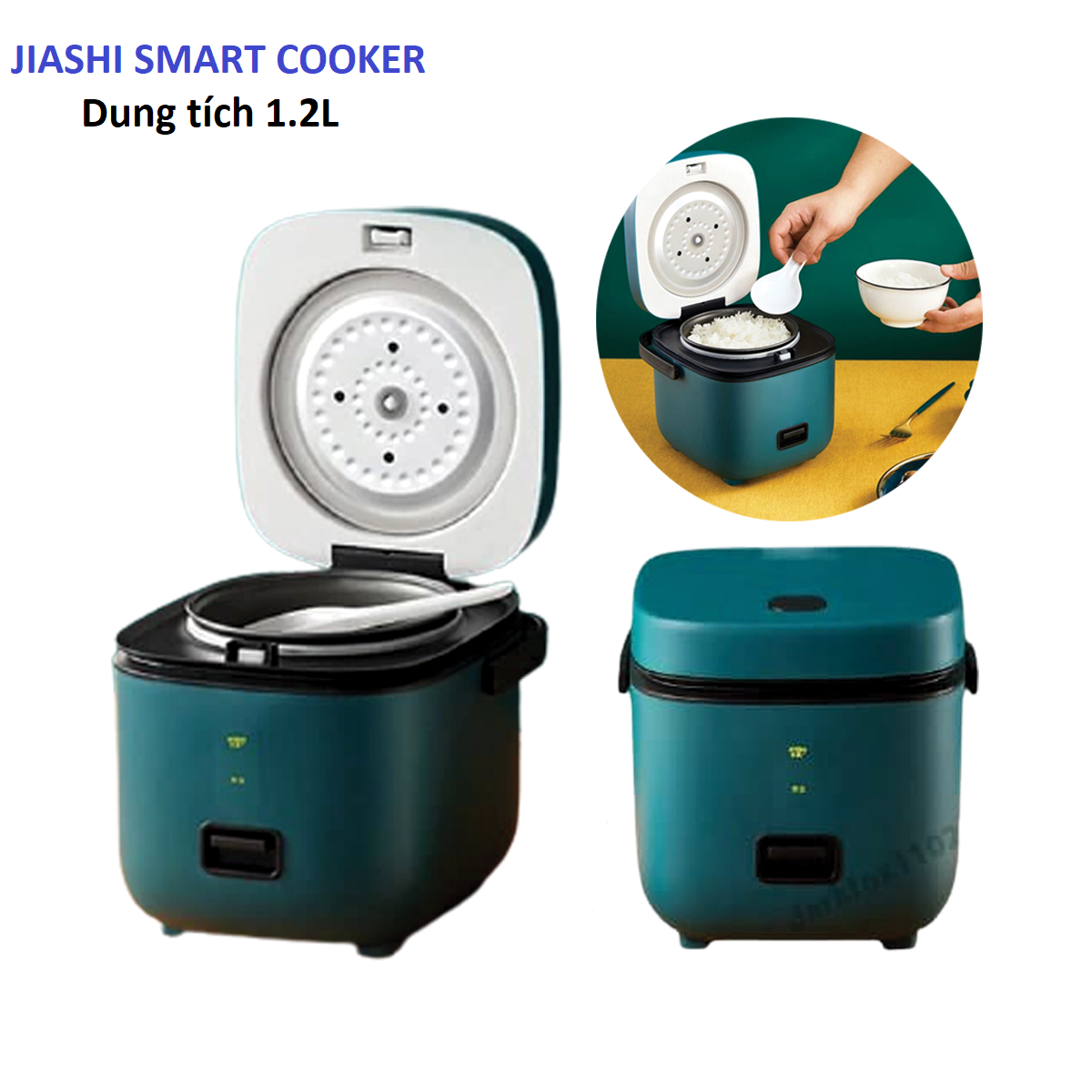 Nồi cơm điện mini 1,2L MISHIO MK265, nấu cơm, nấu cháo, hầm, hấp thực phẩm tiện lợi