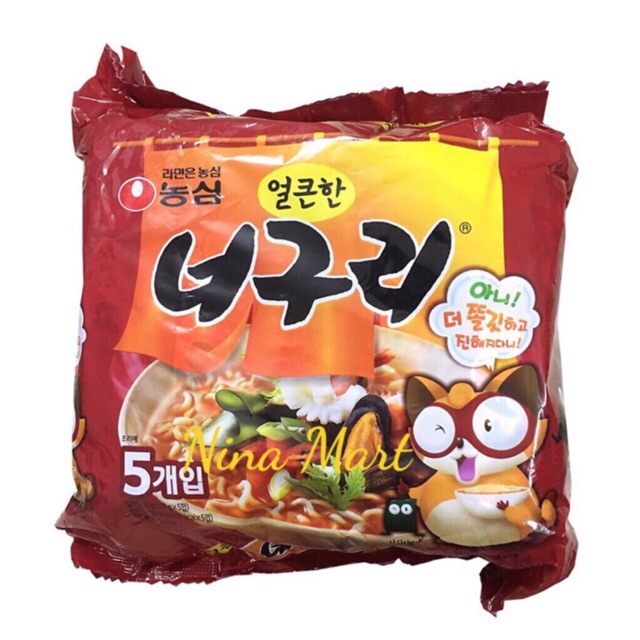Mì Neoguri Cay Nóng Hàn Quốc Nongshim 120G X 5 Gói Hàng Nội Địa