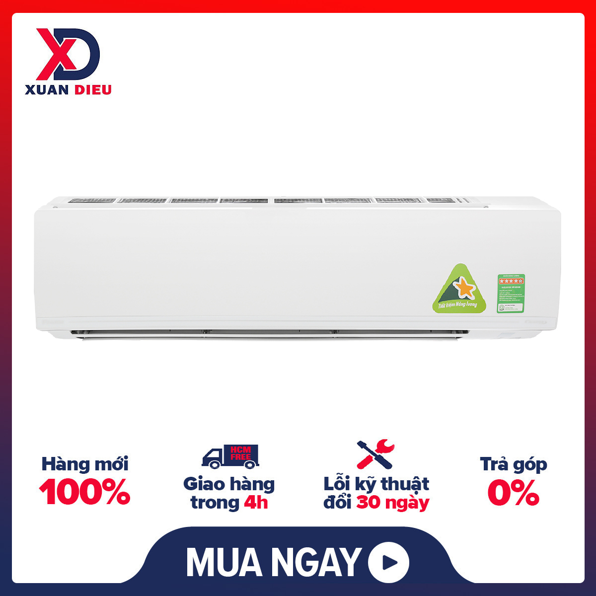 Máy lạnh Daikin Inverter 2 HP FTKC50UVMV Cánh tản nhiệt dàn nóng chống ăn mòn Tự ngắt điện không ổn định Hoạt động chống nấm mốc Chức năng tự chẩn đoán lỗi Chức năng hút ẩm Thổi gió dễ chịu