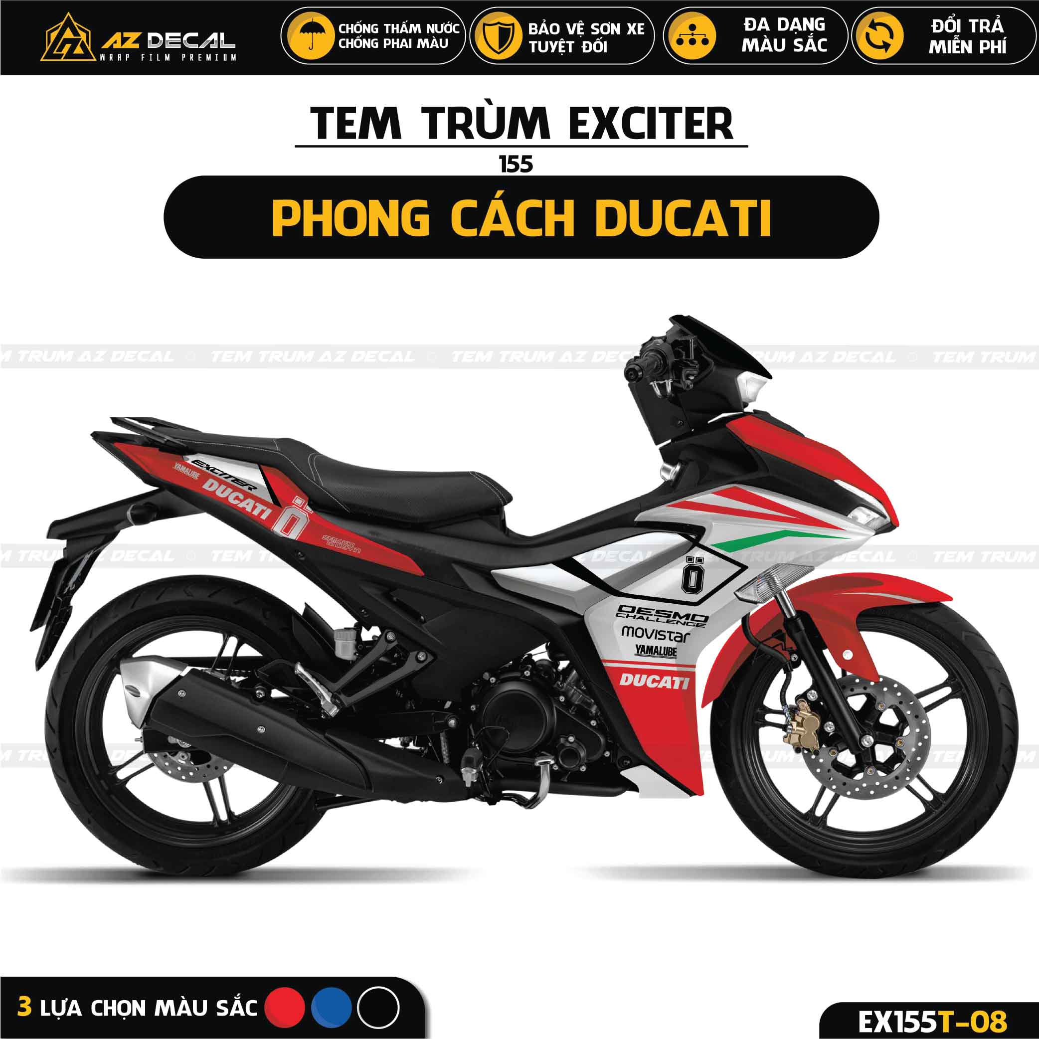 Tem Trùm Exciter 155 Phong Cách Ducati EX155T