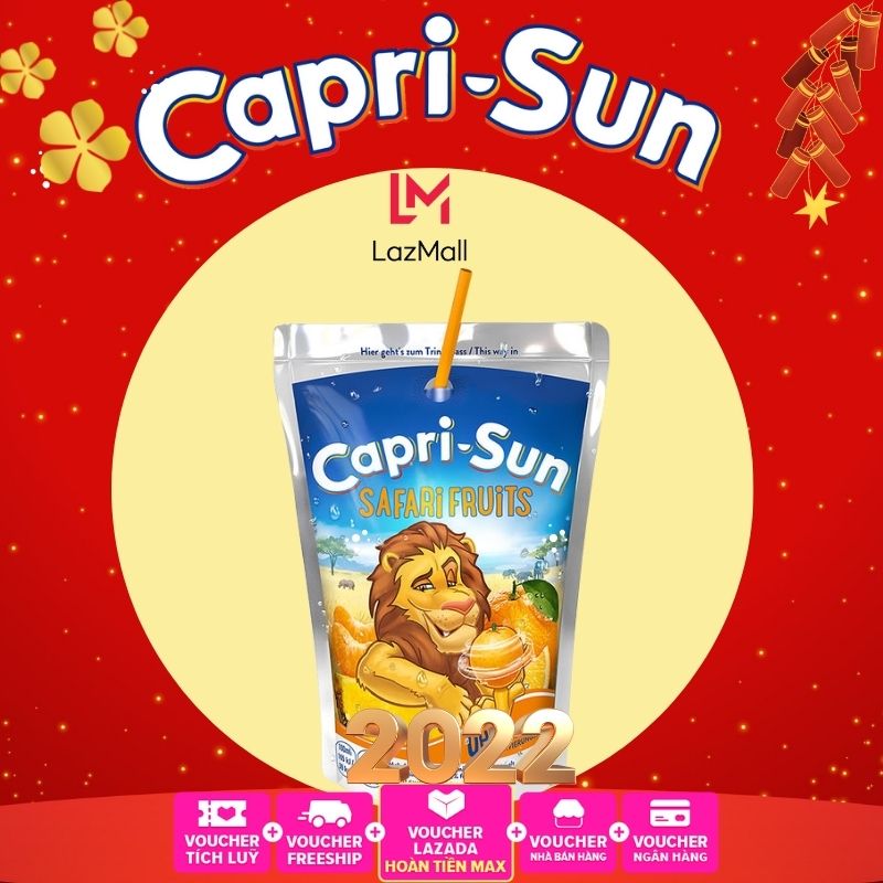 Nước trái cây Capri Sun vị Safari tổng hợp 200ml - hàng nhập khẩu Đức chính hãng