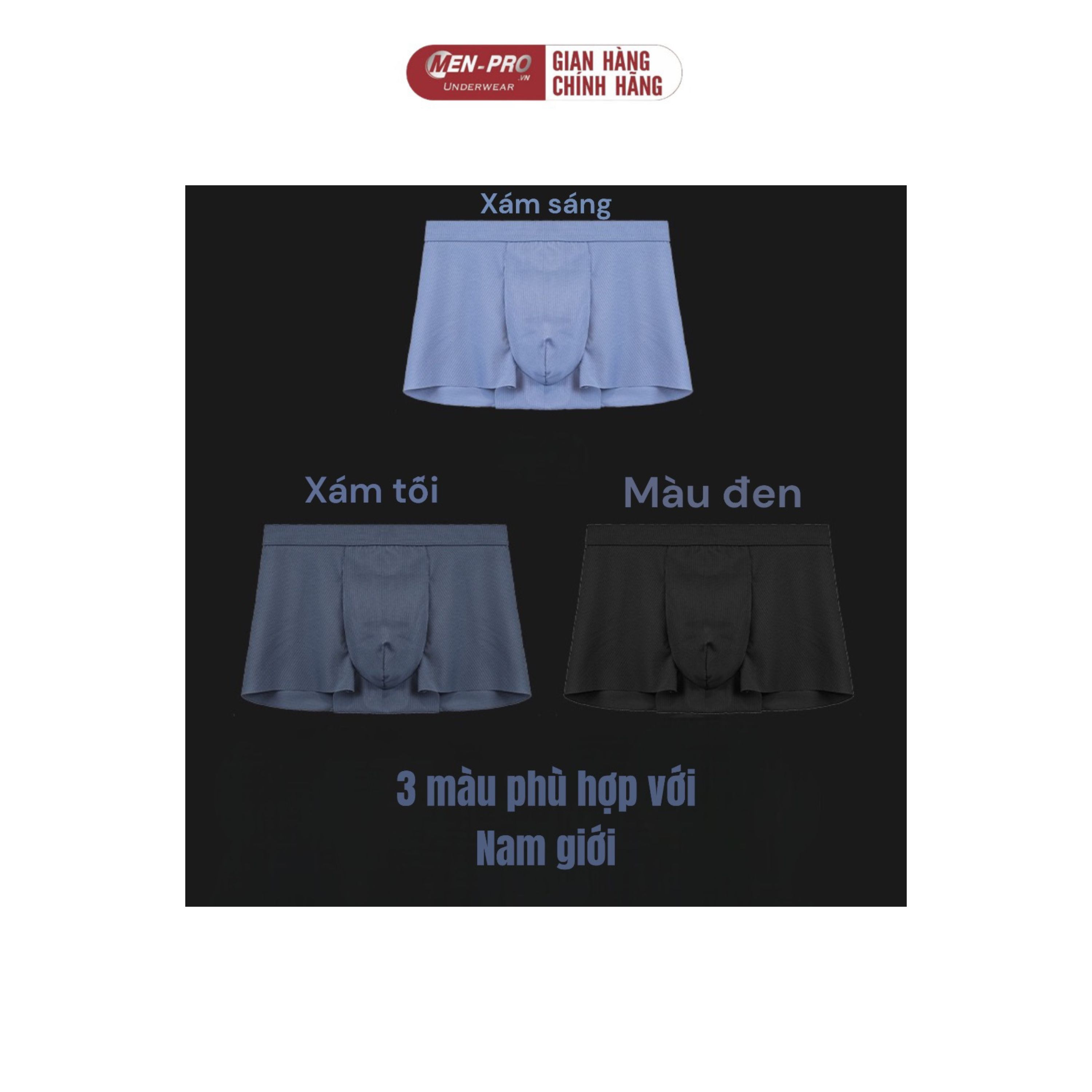 Combo 3 quần đùi độn mông nam menpro.vn thông hơi - hamy-store