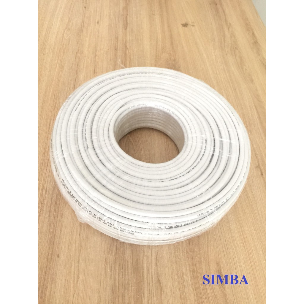 [HCM]1 Cuộn dây cáp đồng trục RG6 100m trắng dùng cho tivi camera anten chảo loại tốt bảo hành 12 tháng Chính hãng-Sumlo