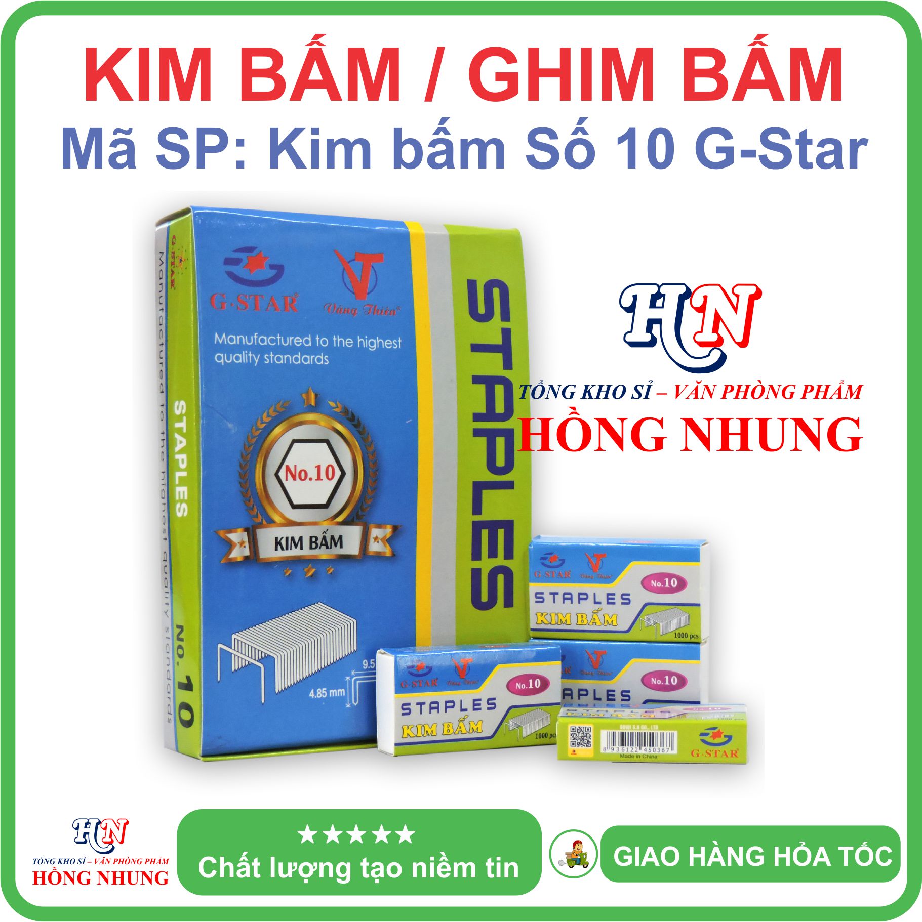 [SÉT] COMBO 5 Hộp nhỏ Kim Bấm Số 10, Thương Hiệu G-Star, Chất lượng và An toàn
