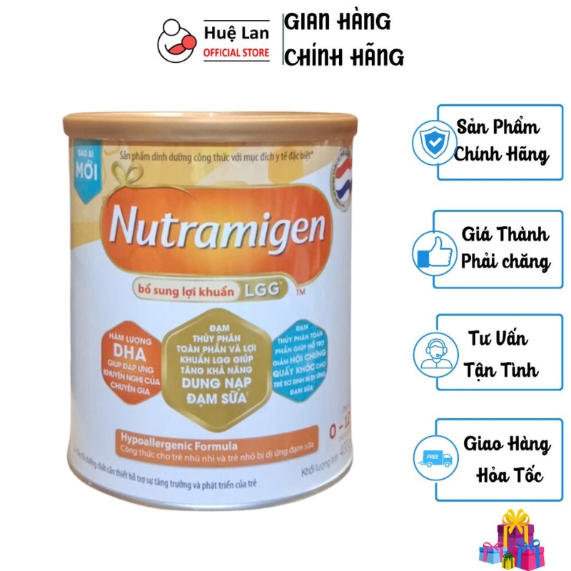 Sữa bột Mead johnson Nutramigen LGG hộp 400g công thức cho trẻ bị dị ứng đạm sữa bò - huelanofficial