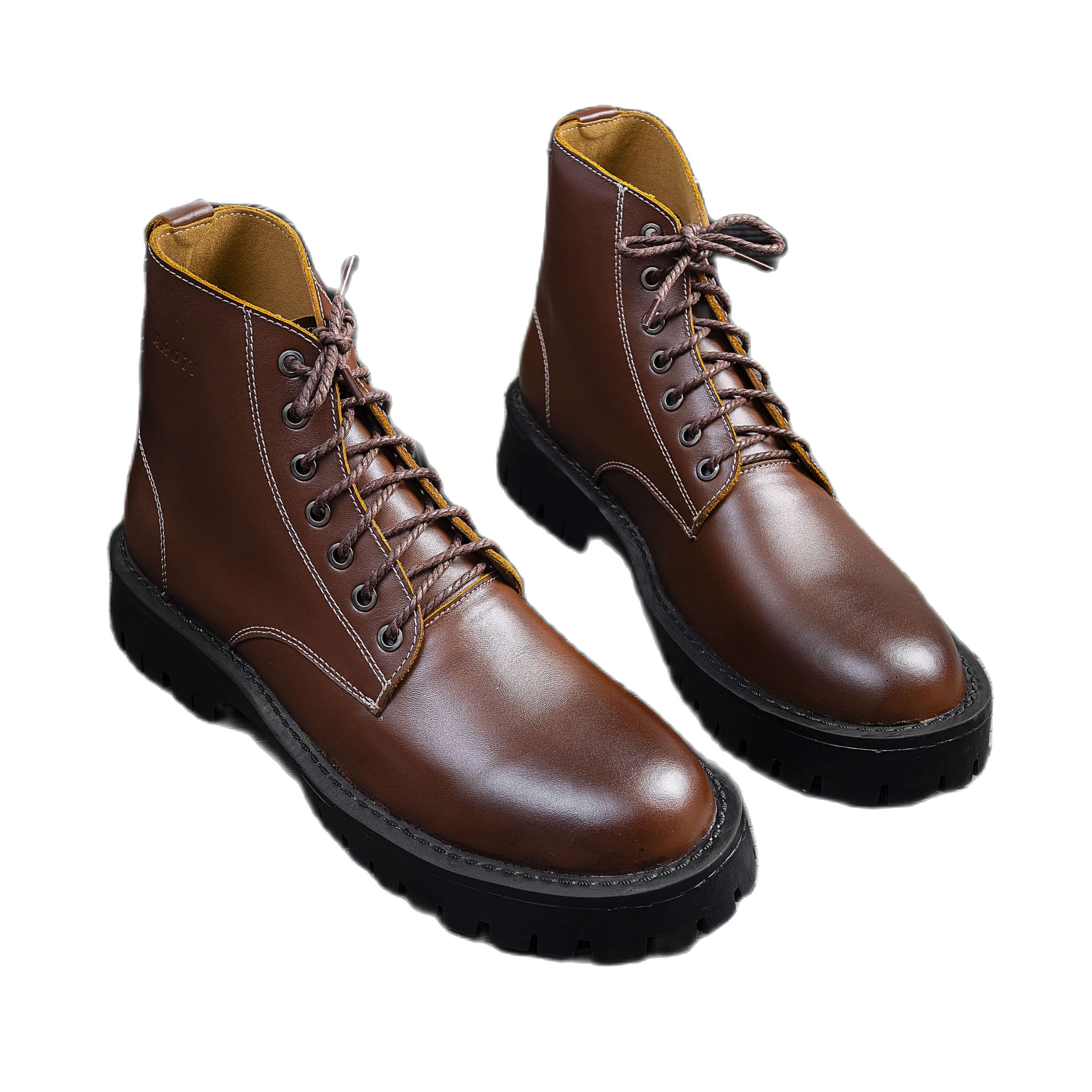 Giày Da Nam AROTI Combat Boot Cao Cổ Chất Da Bò Đẹp Cao Cấp , Đế Khâu Siêu Bền, Giúp Bảo Vệ Và Tăng Chiều Cao 5cm Form Mạnh Mẽ,G611-N
