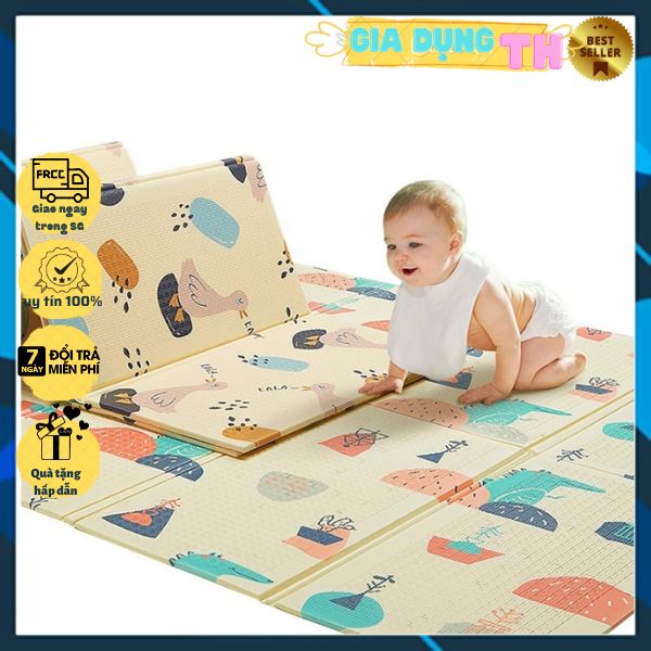 Thảm trải sàn xốp xpe - kích thước 1m8x2m - 2 mặt phủ silicone chống thấm tuyệt đối, chống trơn trượt, chống va đập cho bé - thảm trải sàn gấp gọn, thảm lót sàn nhà, thảm xốp gấp gọn xpe xopxpe