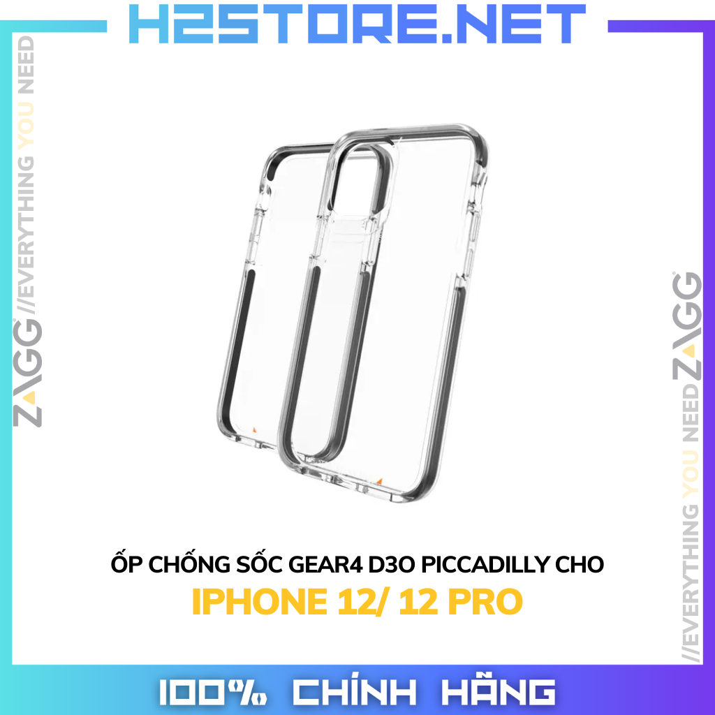 Ốp lưng chống sốc Gear4 D3O Piccadilly 4m cho iPhone 12/ 12 Pro [6.1-inch]