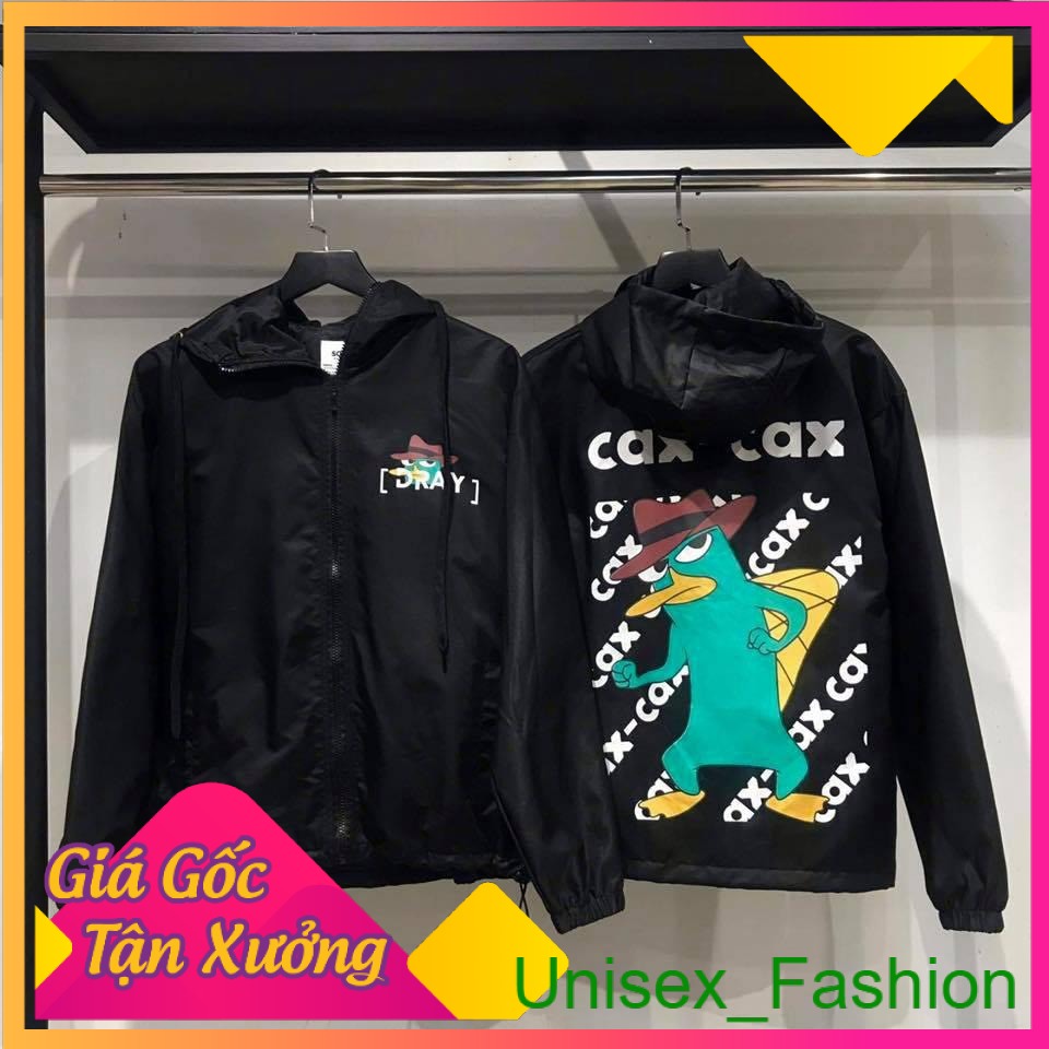 [HCM](HOT) Áo Khoác Dù Tuổi Teen in Hoạt Hình Thú Mỏ Vịt Perry Siêu Đang Yêu Mẫu Đang Hot 2020