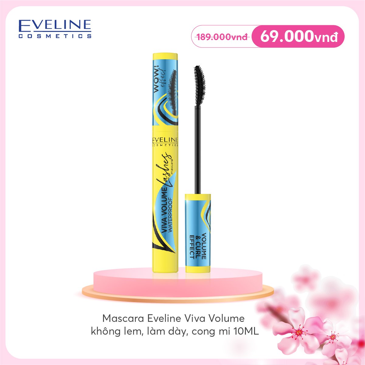 Mascara Eveline Viva Volume không lem làm dày mi, không lem, cong mi 10ml