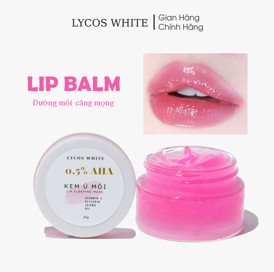 Kem ủ môi, mặt nạ ủ môi 0.5% aha, ủ môi lycos white