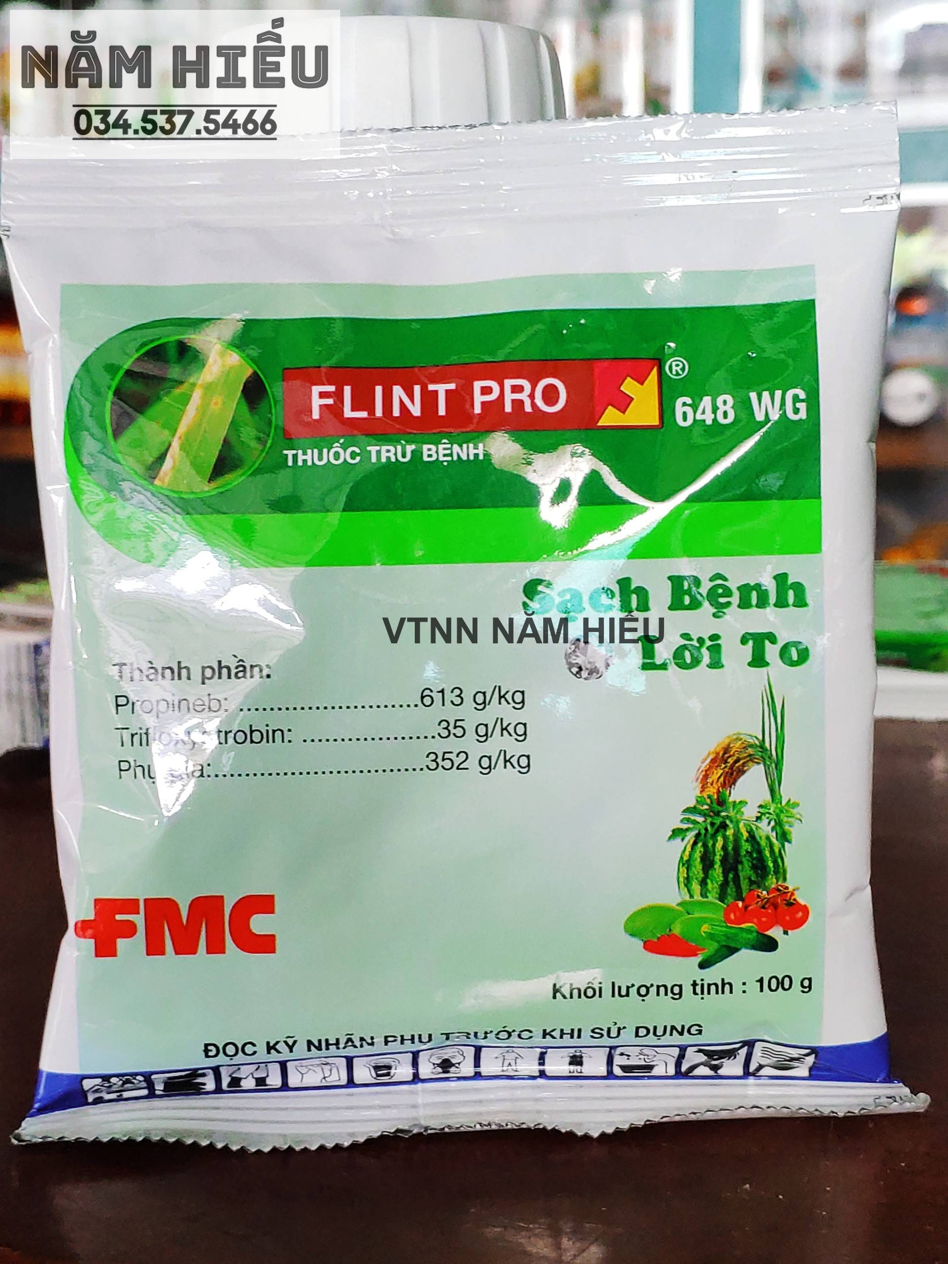 FLINT PRO 648WG - gói 100g - Thuoc tru bệnh Đạo ôn, thán thư, đốm lá, thúi nhũng