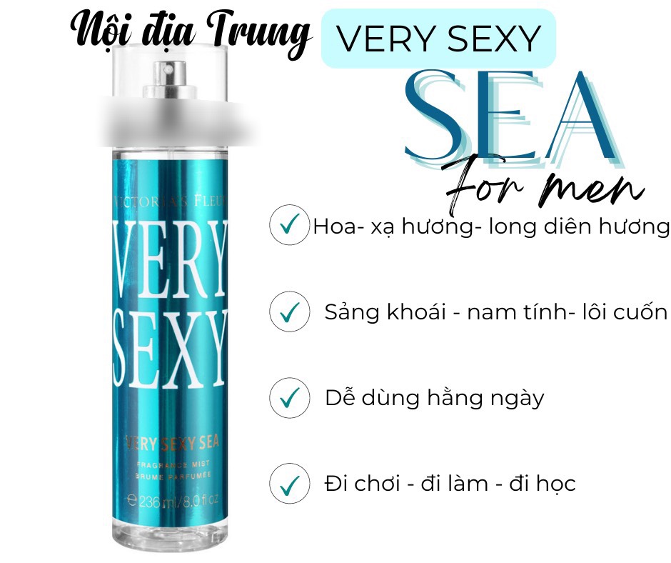 Xịt thơm body mist,xịt thơm toàn thân nội địa trung 236ml xịt thơm body mist very sexy victoria's fleur nước hoa body 236ml