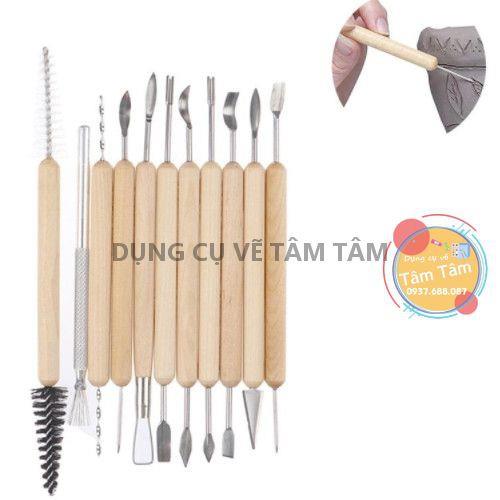 ✈๑  Dụng cụ nặn đất sét điêu khắc bộ 11 cây-Dụng cụ vẽ Tâm Tâm