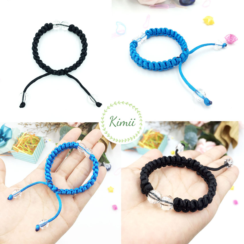 Vòng tay cặp đôi hai màu đen và xanh xinh xắn, Vòng tay handmade V63, Vòng tay KIMII