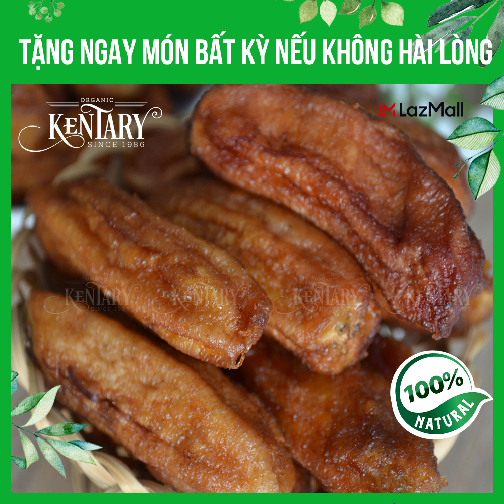 Chuối tiêu sấy dẻo không đường Kentary túi 200gr mềm dẻo ngọt không chất bảo quản giúp giảm cân, bổ máu, giảm stress - đồ ăn vặt