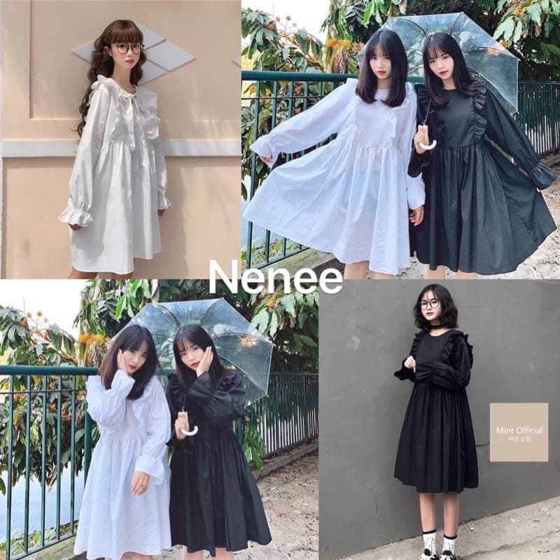 Váy đầm babydoll viền bèo dễ thương cute, Đầm xòe nữ, Váy dáng ngắn nữ thời trang Hàn Quốc,Váy suông mềm mịn mùa hè ,Đầm xinh nữ, Đầm giá rẻ .