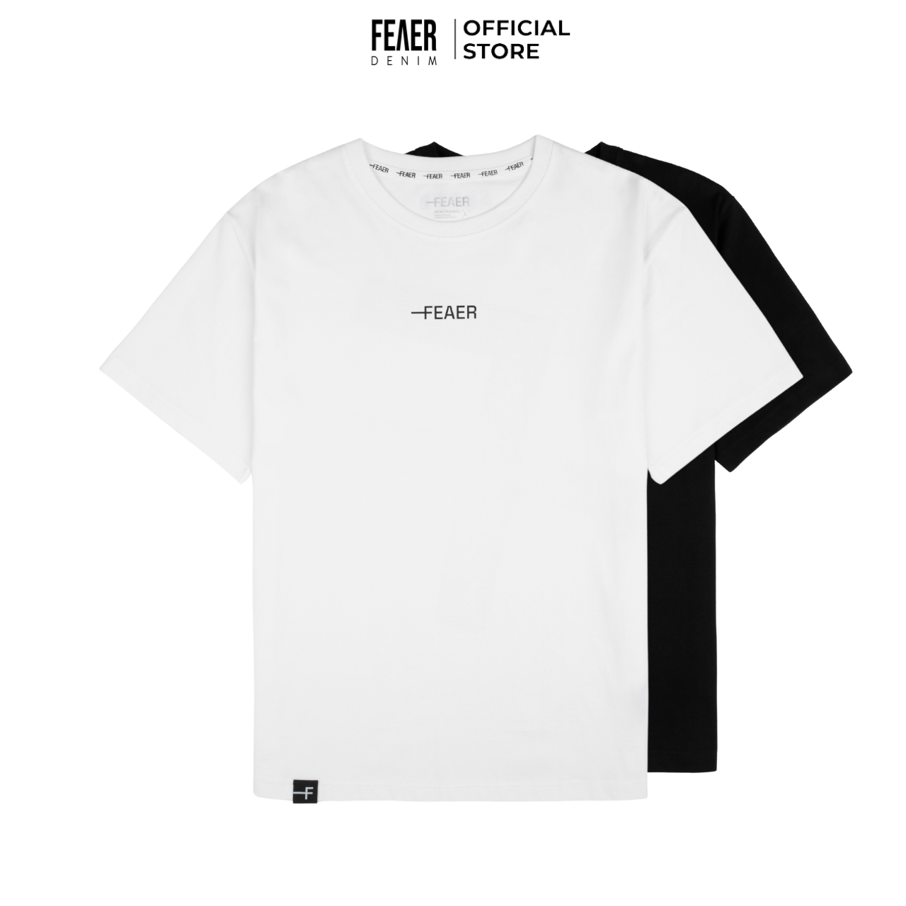 Áo thun nam cổ tròn braille vải cotton dày dặn, co giãn, form unisex - feaer