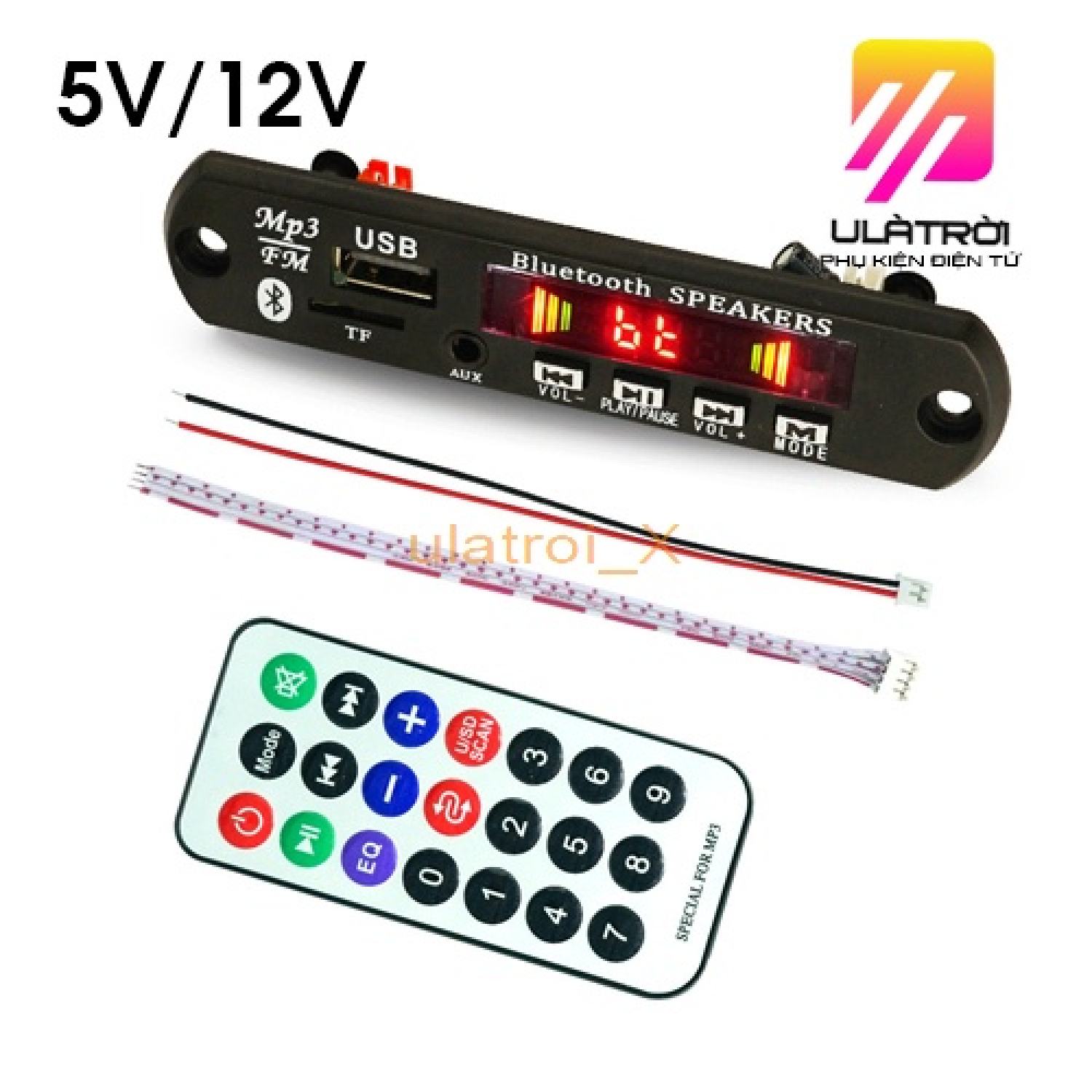 Mạch bluetooth 5.0, mạch giải mã âm thanh mp3 5v/12v bluetooth