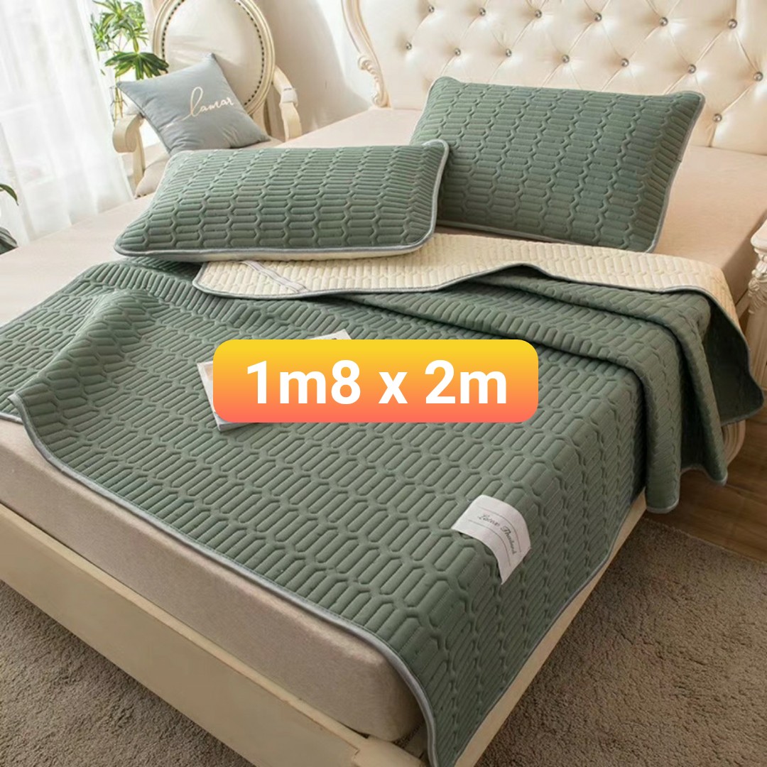 Chiếu điều hòa cao su non 1m8  x2m xanh rêu