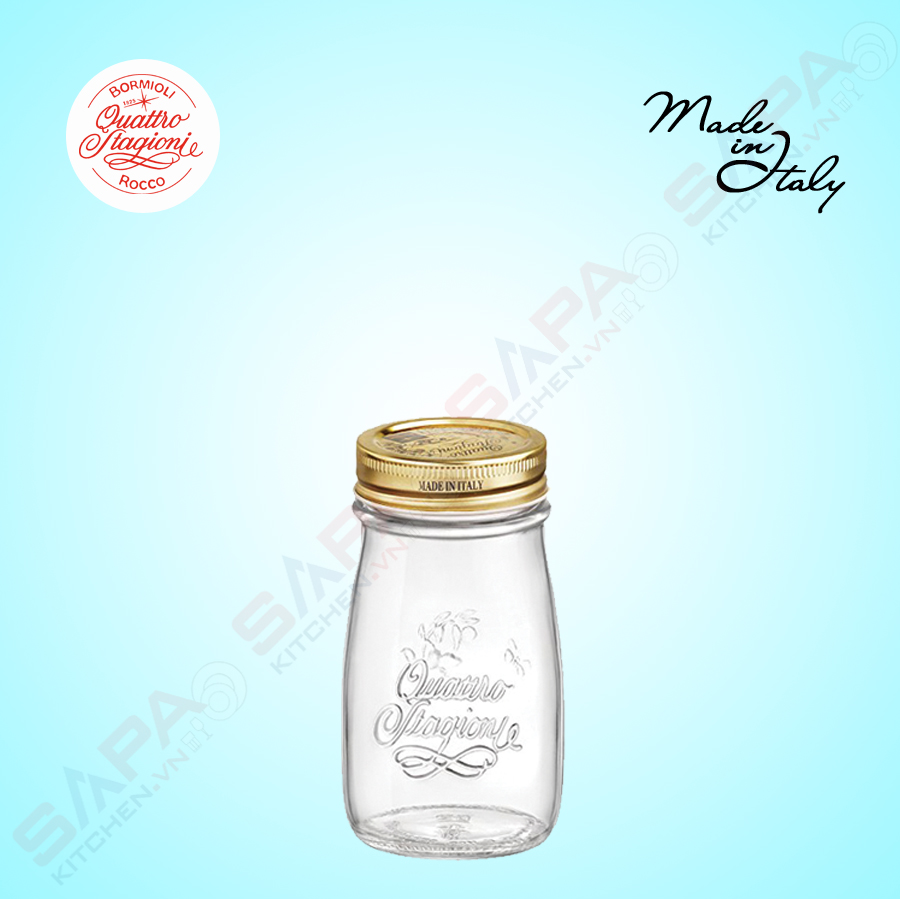Chai thủy tinh nắp vặn Quattro 200ml - Bormioli Rocco - Italy