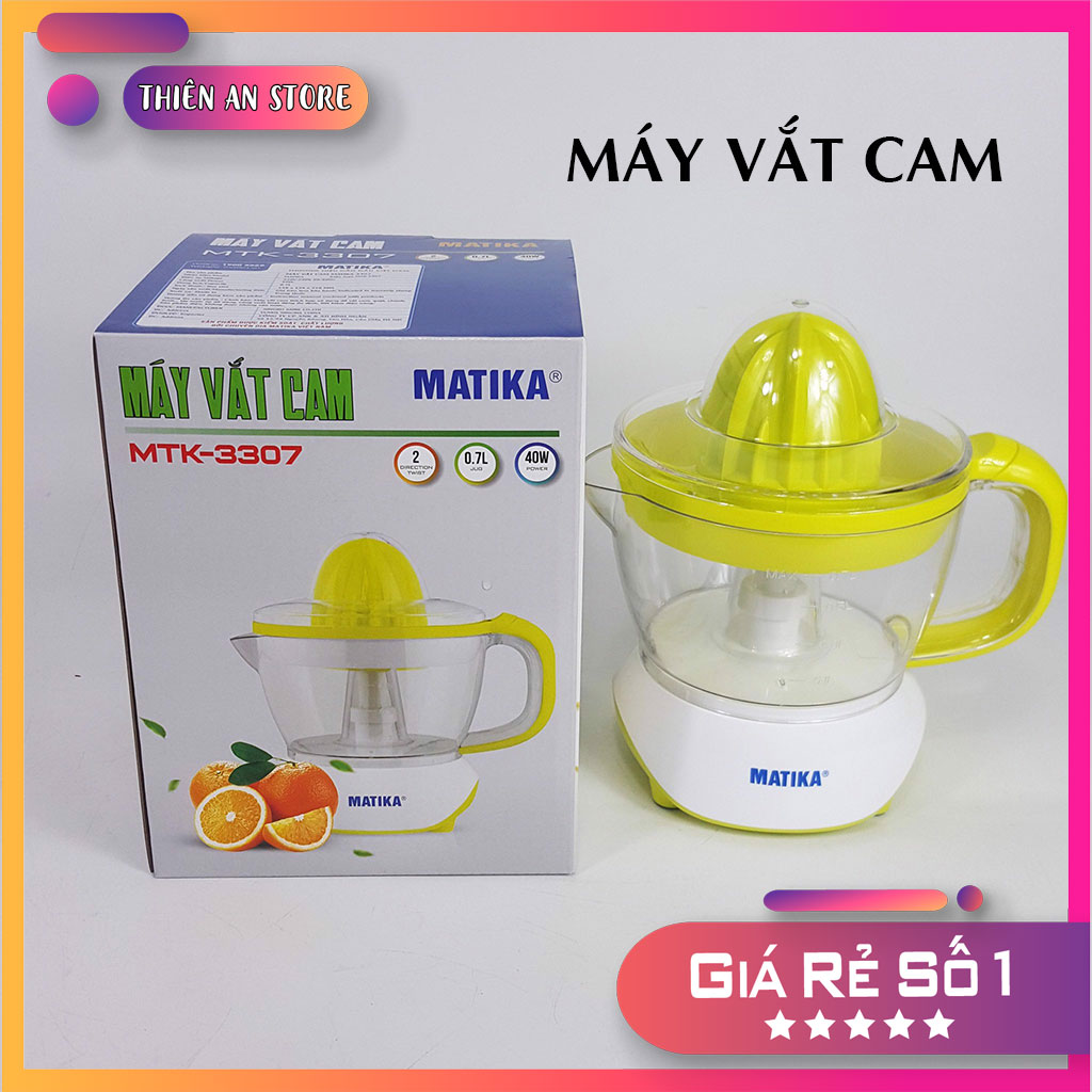 🎁[ TẶNG BÌNH THỦY TINH]Máy vắt cam, máy ép cam dung tích 700ml, công suất 40W, vắt nhanh, vắt sạch -Thương hiệu Matika Hàng Việt Nam - ĐỔI TRẢ 7 NGÀY( BẢO HÀNH CÔNG TY 12 THÁNG)